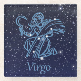 Virgo Constellation and Zodiac Sign with Stars Glasuntersetzer