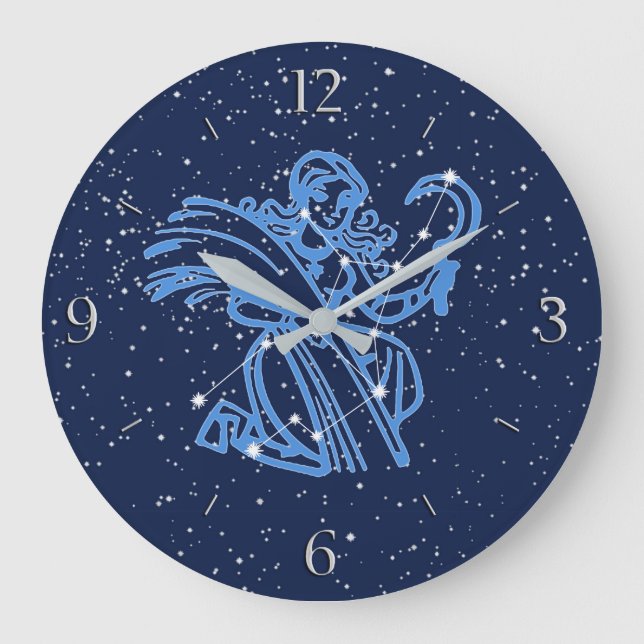 Virgo Constellation and Zodiac Sign with Stars Große Wanduhr (Vorderseite)