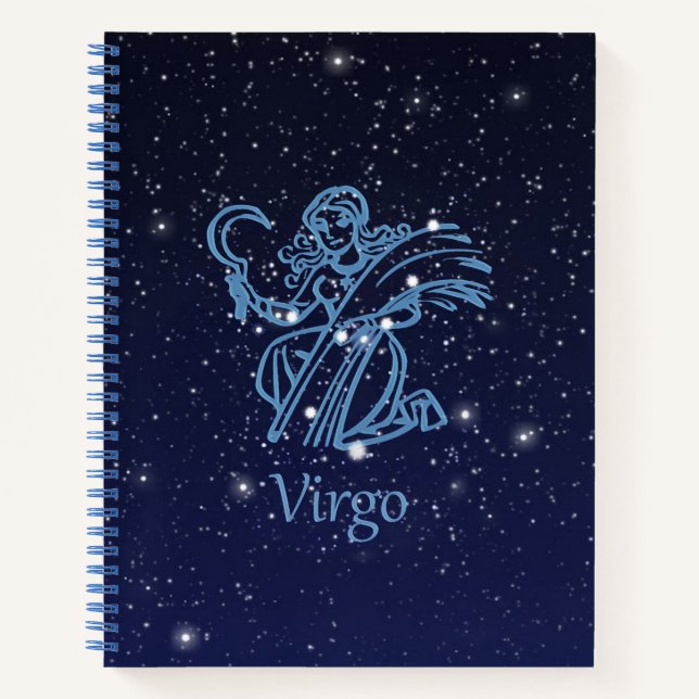 Virgo Constellation and Zodiac Sign with Stars Notizbuch (Vorderseite)