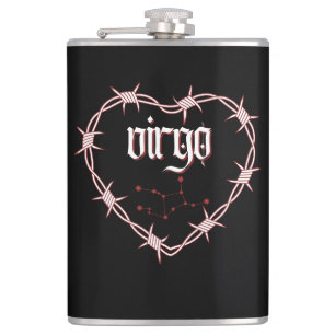 Virgo Constellation Gothic Dark Celestial Edgy Flachmann