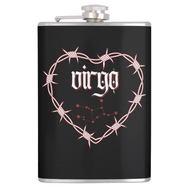 Virgo Constellation Gothic Dark Celestial Edgy Flachmann (Vorderseite)