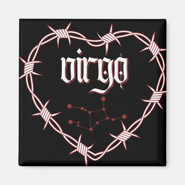 Virgo Constellation Gotische Ästhetik Barbed Wire Magnet (Vorne)