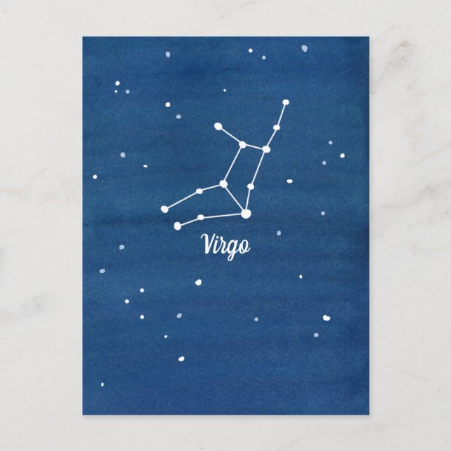 Virgo Constellation Stars Indigo Blue Postkarte (Vorderseite)