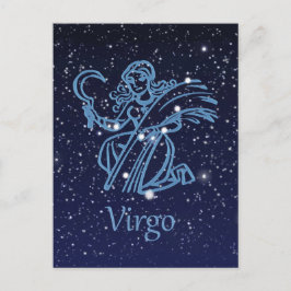 Virgo Constellation & Zodiac Sign with Stars Postkarte