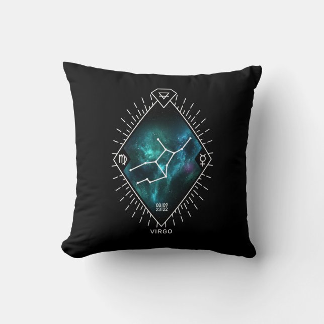 Virgo Constellation & Zodiac-Symbol Kissen (Vorderseite)