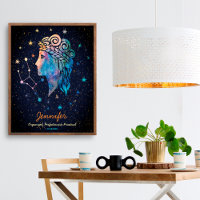 Virgo Constellation Zodiac Watercolor Stars Galaxy