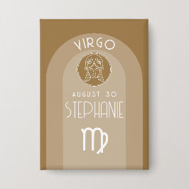 Virgo Custom Birthday Zodiac - Modernes Design Button
