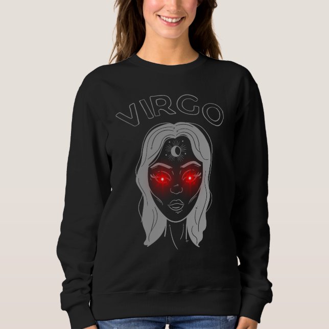 Virgo Dark Astrology | Minimal Occult Zodiac Sweatshirt (Vorderseite)