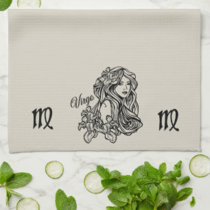 Virgo Die Jungfrau Zodiac Golden Geschirrtuch