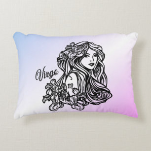 Virgo Die Jungfrau Zodiac Lila Dekokissen