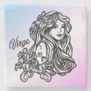 Virgo Die Jungfrau Zodiac Lila Steinuntersetzer