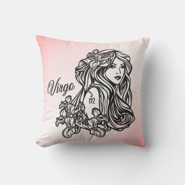 Virgo Die Jungfrau Zodiac Pink Kissen (Vorderseite)