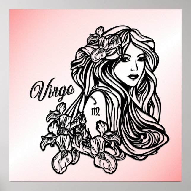 Virgo Die Jungfrau Zodiac Pink Poster (Vorne)