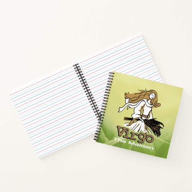 Virgo Die Maiden Erde Zeichen grün Notizbuch (Innenseite)