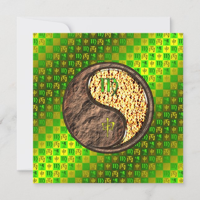 Virgo & Fire Monkey Karte (Vorderseite)