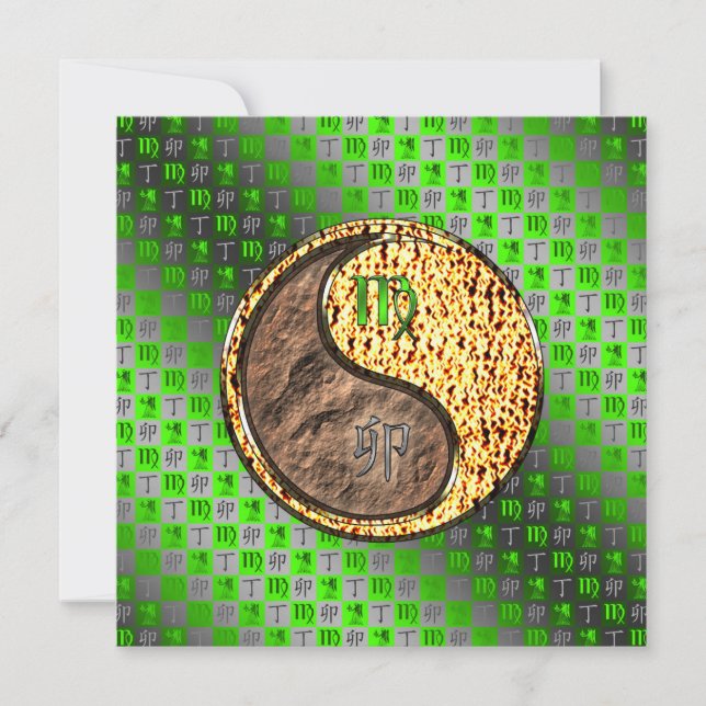 Virgo & Fire Rabbit Karte (Vorderseite)