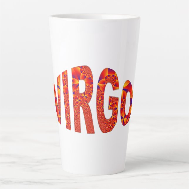 Virgo - Firey Orange Yellow Blue Milchtasse (Vorderseite)