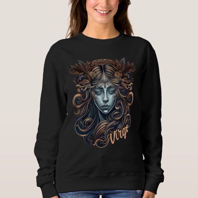 Virgo Girl Greek Goddess Astrology Sign Zodiac Sym Sweatshirt (Vorderseite)