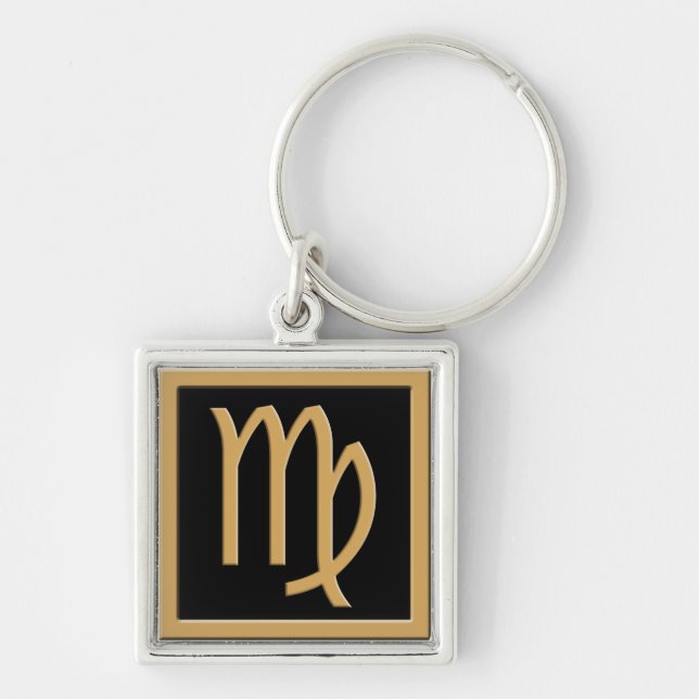 Virgo Gold Symbol Design Premium Schlüsselanhänger (Vorne)