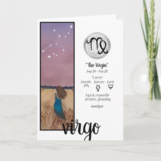 Virgo Greeting Card Karte (Vorderseite)