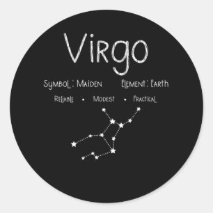 Virgo Horoscope Astrologie Star Signatur Geburtsta Runder Aufkleber