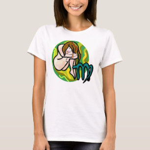 Virgo im Stil der 70er Jahre mit Symbol T-Shirt