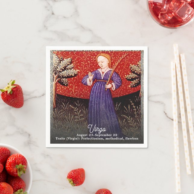 Virgo Jungfrau Zodiac Sign Geburtstagsparty Serviette (Beispiel)