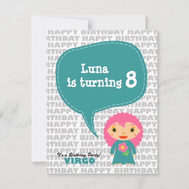 Virgo Kids Party Einladung (Vorderseite)