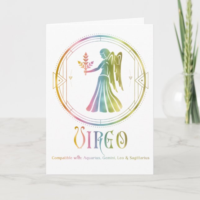 Virgo-Kompatibilität Geburtstagskarte Karte (Vorderseite)
