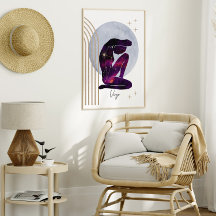 Virgo Lila Gold Feminine Zodiac Design