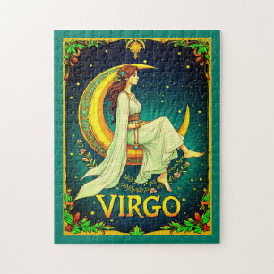 Virgo Maiden Sitzen auf dem Crescent Moon