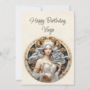 Virgo Maiden Zodiac minimaliste Anniversaire Carte