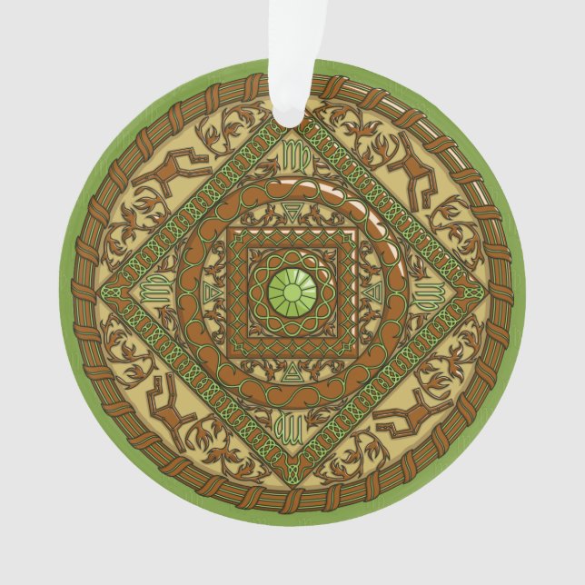Virgo Mandala Acrylic Ornament (Vorderseite)