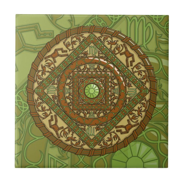 Virgo Mandala Tile Fliese (Vorderseite)
