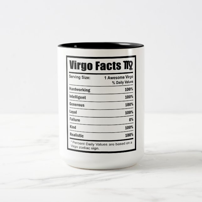 Virgo Nutrition Fakten Zweifarbige Tasse (Mittel)