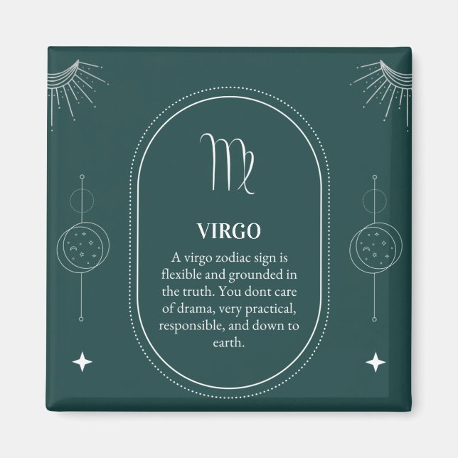 Virgo passen den Namen 12 Zeichen des Zodiaks an Magnet (Vorne)