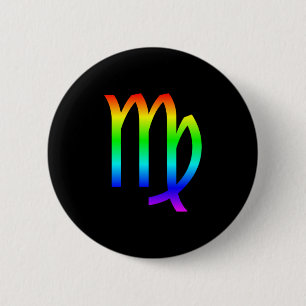 Virgo Rainbow Button