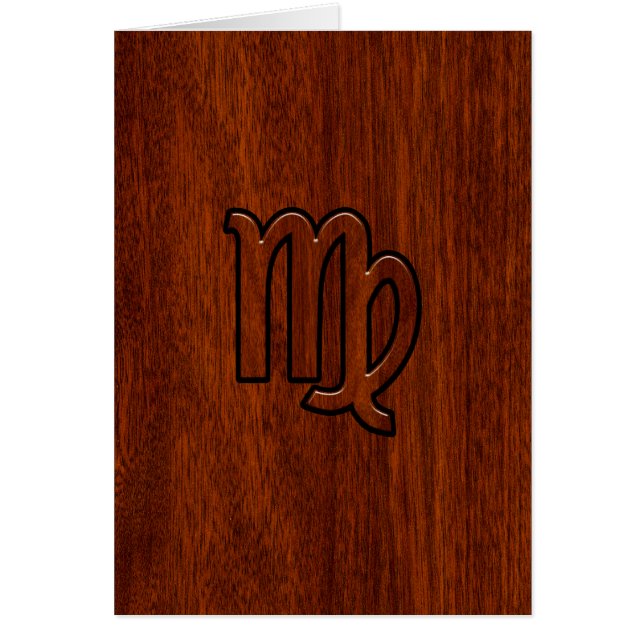 Virgo-Schild im Mahagoni-Holzstil (Vorne)