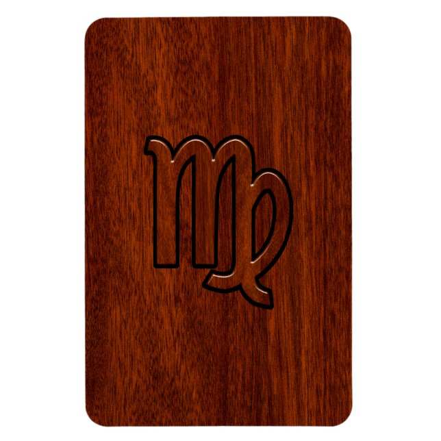 Virgo-Schild im Mahagoni-Holzstil Magnet (Vertikal)