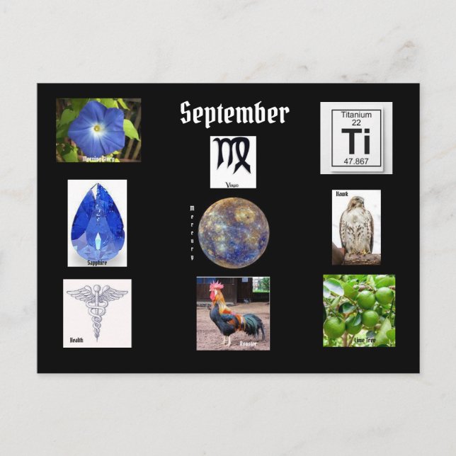 Virgo September Geburtsmonat Postkarte (Vorderseite)
