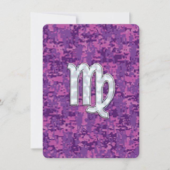 Virgo Sign auf Pink Fuchsia Digital Camouflage (Vorderseite)