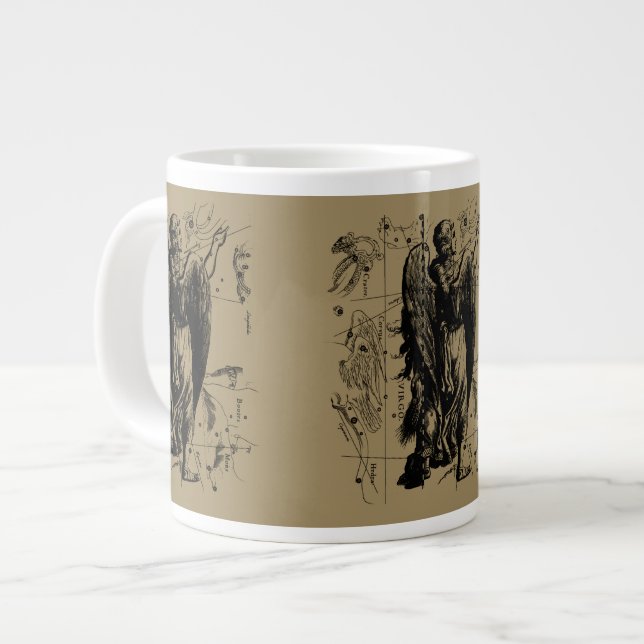 Virgo Sign Constellation Hevelius 1690 Jumbo-Tasse (Vorderseite Links)
