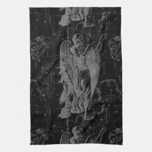 Virgo Sign Constellation Hevelius Black Decor Küchentuch