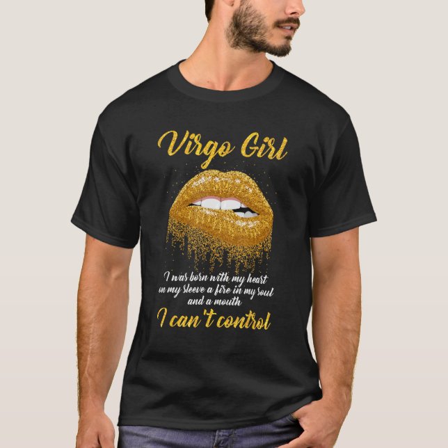 Virgo Sign Girl Queen Happy Birthday T-Shirt (Vorderseite)