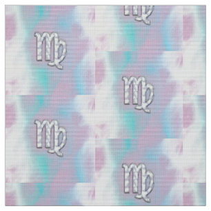 Virgo Sign on Pastels Mutter Perlenstil Print Stoff