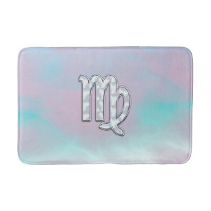 Virgo Sign on Pastels Mutter von Perlstil Print Badematte