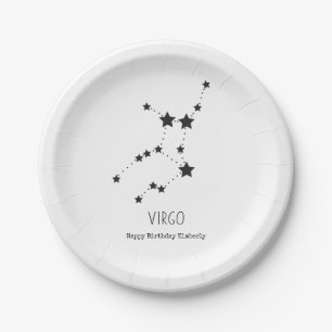 Virgo Star Muster Geburtstagspapier Pappteller