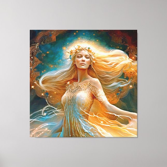 Virgo Star Sign Goddess, Celestie Being, Zodiac Leinwanddruck (Vorderseite)