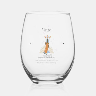 Virgo Stemless, Zodiac, Konstellation Weinglas Ohne Stiel