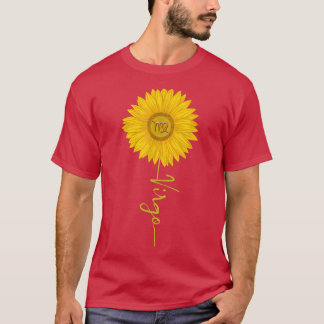 Virgo Sunflower Zodiac Signature Blütenhoroskop Fr T-Shirt